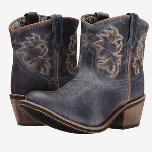 Laredo Blue and Tan Ankle Boots